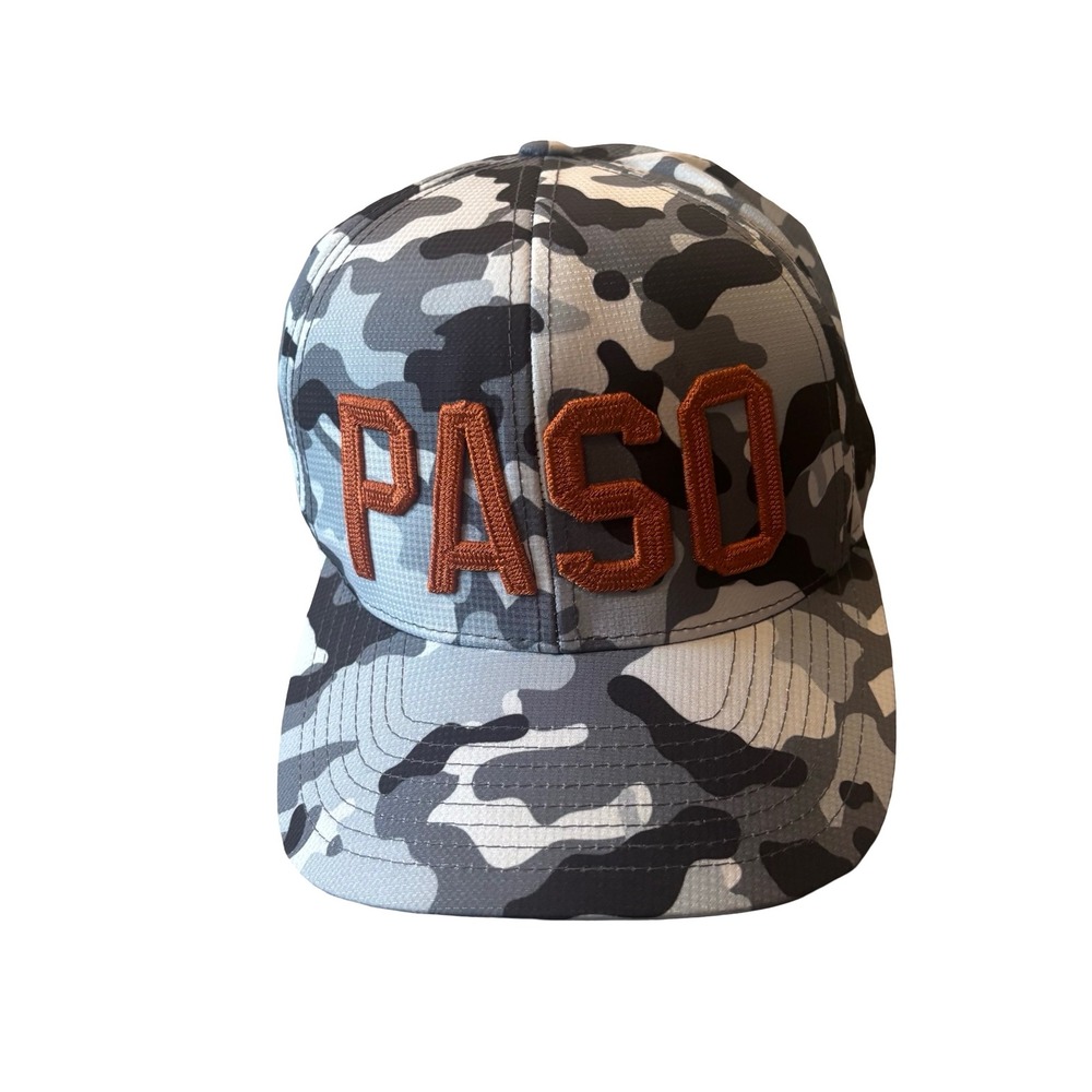 G/FORE Paso Golf Hat Mens Grey Camo Ripstop Snapback Cap Orange Embroidery Logo